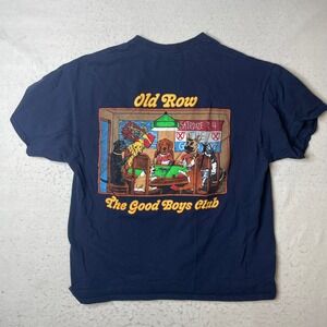 Old Row The Good Boys Club Pocket T-Shirt Mens XL Navy Blue Dogs Playing Poker